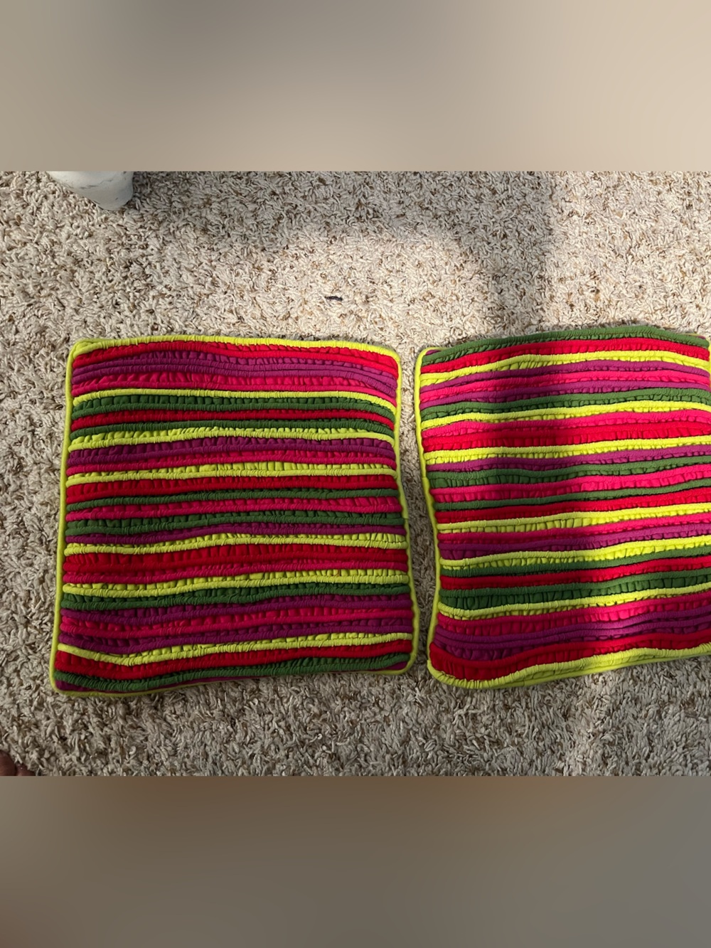 Crate & Barrel vintage Sangria/Picnic 12x12 decorative pillow covers -set of 2